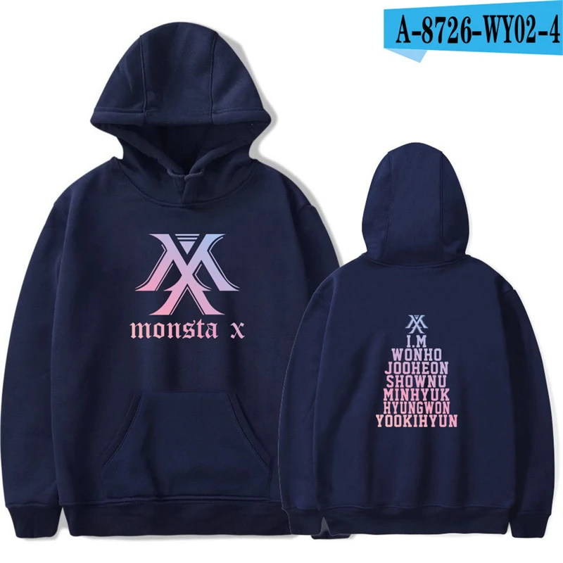 Monsta X Hoodie Kpop Clothing Sweatshirt Womens Clothes Harajuku Hoodie Oversized Pullover Black Long Sleeve Cotton Monsta X Hoodie Kpop Clothing Sweatshirt Womens Clothes Harajuku Hoodie Oversized Pullover Black Long Sleeve Cotton
