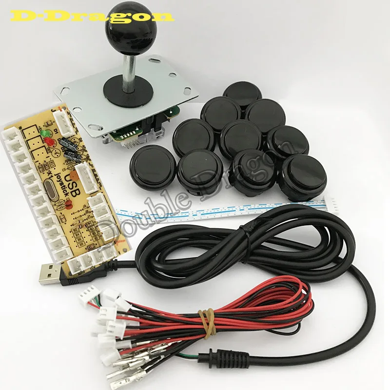 

DIY Handle Arcade Set Kits Replacement Part USB Cable Encoder Board PC Joystick Push Buttons 6 Colors
