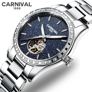 

Luxury Automatic mechanical Women Watches Fashion Diamond Ladies Starry Sky Watch Waterproof Female Clock For Gift 2019