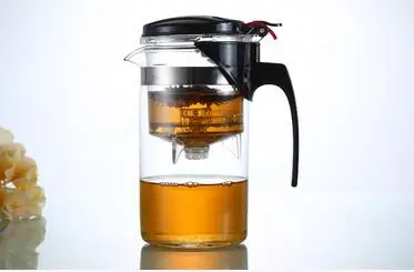 Акция, настоящий термостойкий стеклянный чайник, чайник, съемный удобный офисный чайник с чайным фильтром - Цвет: 500ml
