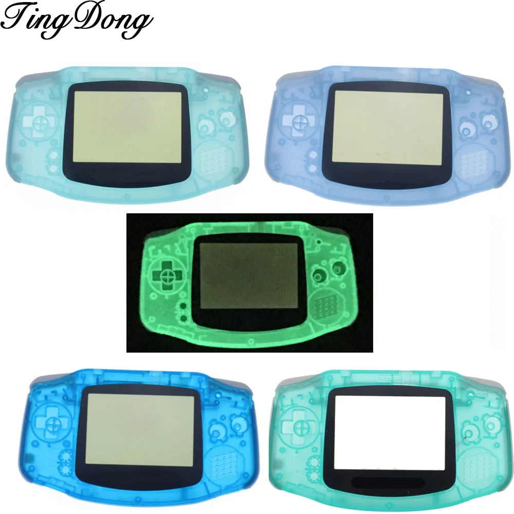 TingDong зеленый и синий для Gameboy Advance светится в темноте пластиковый чехол корпус w экран GBA светящийся