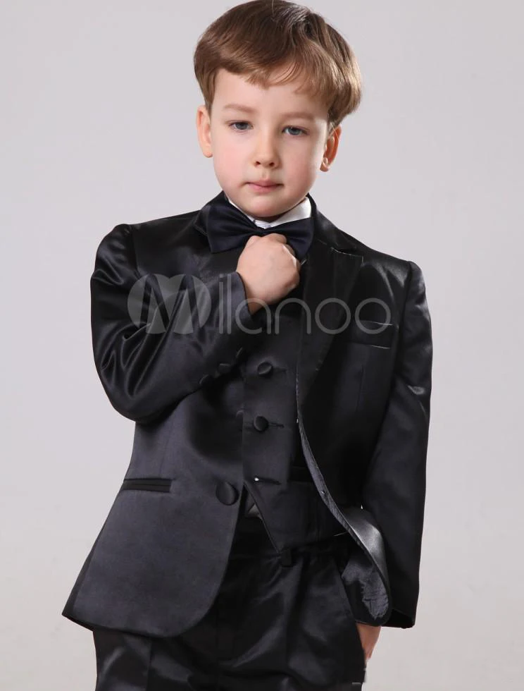 Dark Red Kid's Velvet Formal Tuxedos Shawl Lapel One Buttons Black Pants For Boy's Wear Winter Clothing for Kids | Детская