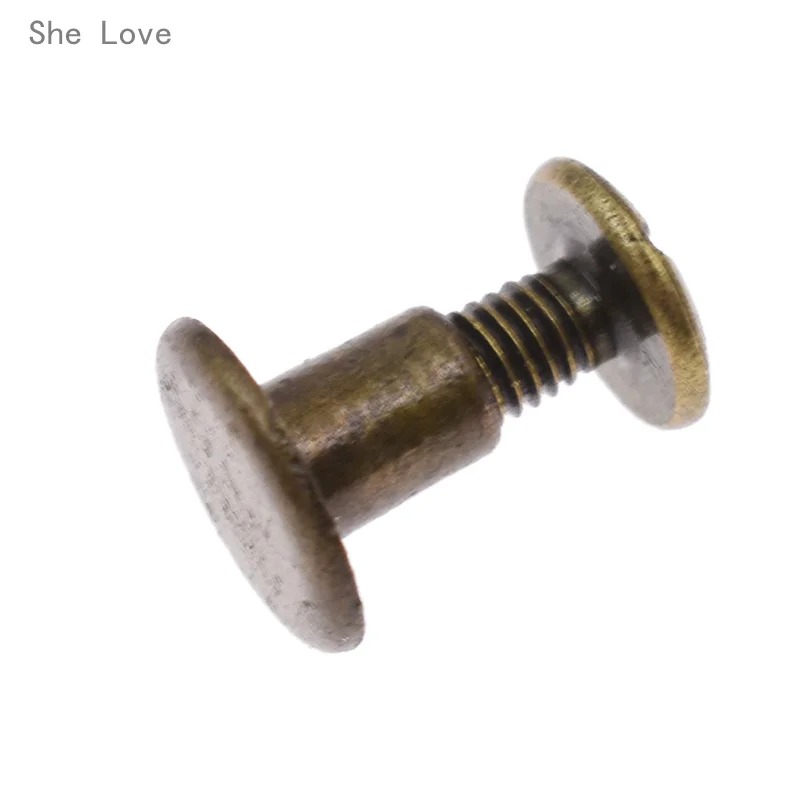 She Love 50 шт. бронзовые круглые плоские металлические шпильки винтовые заклепки для украшения одежды