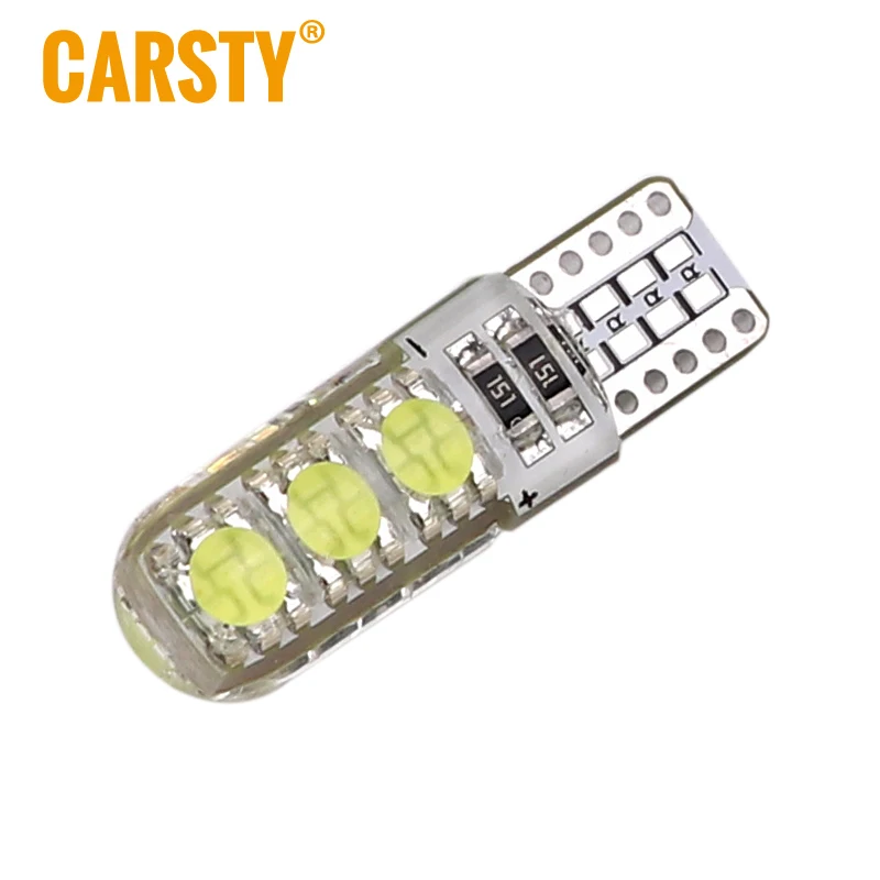 Carsty 1 шт. Универсальный светодиодный W5W T10 лампа стробовспышки 194 6000K 380Lm 6SMD