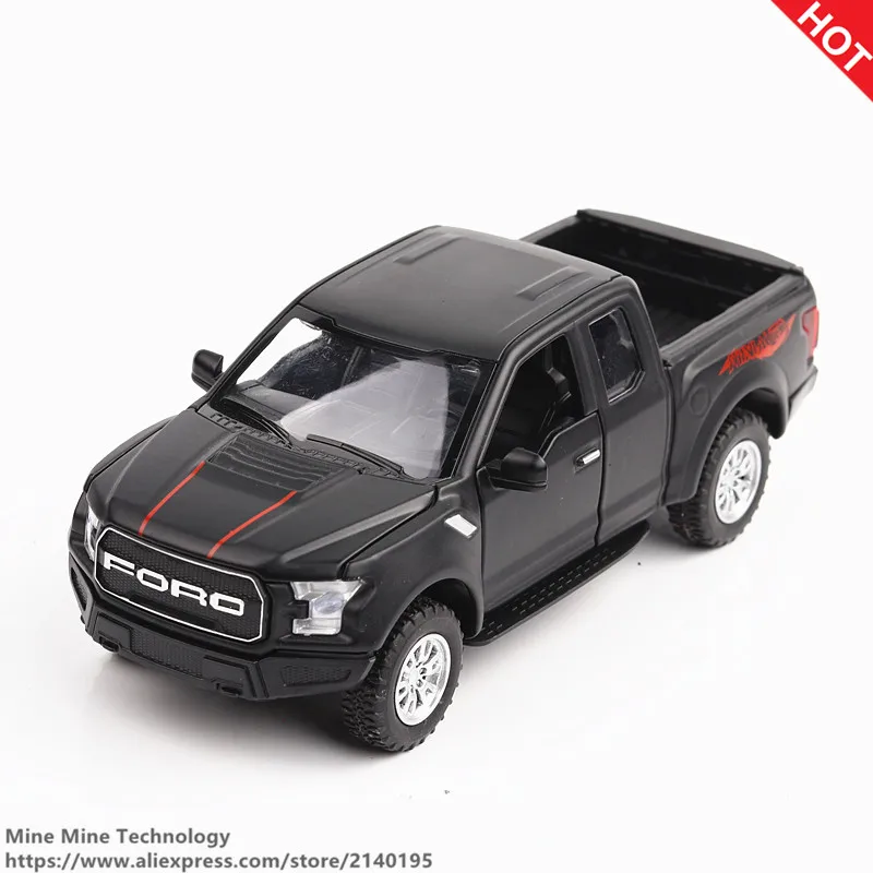 

MINI AUTO 1:32 kids toys Ford F150 Pickup truck metal toy cars model for children music and light car gifts pull back for boys
