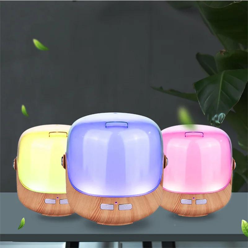 

Ultrasonic USB Mini Humidifier Air Aroma Essential Oil Diffuser with Wood Grain LED Night Light Cool Mist Home Diffuser
