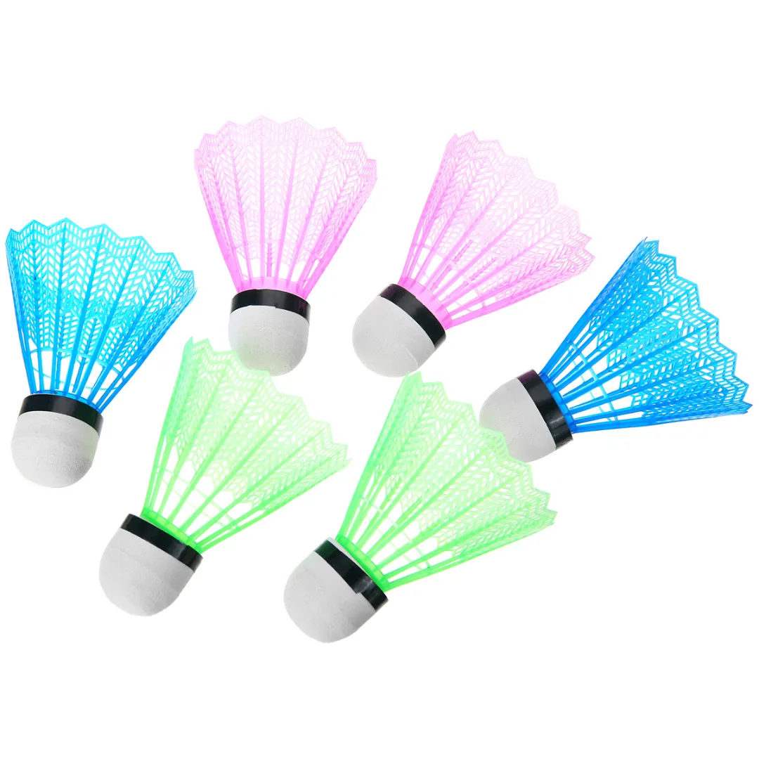 6Pcs High Quality Badminton Balls Colorful Portable Plastic Shuttlecocks Game Supplies For Leisure Indoor Outdoor Sport Training