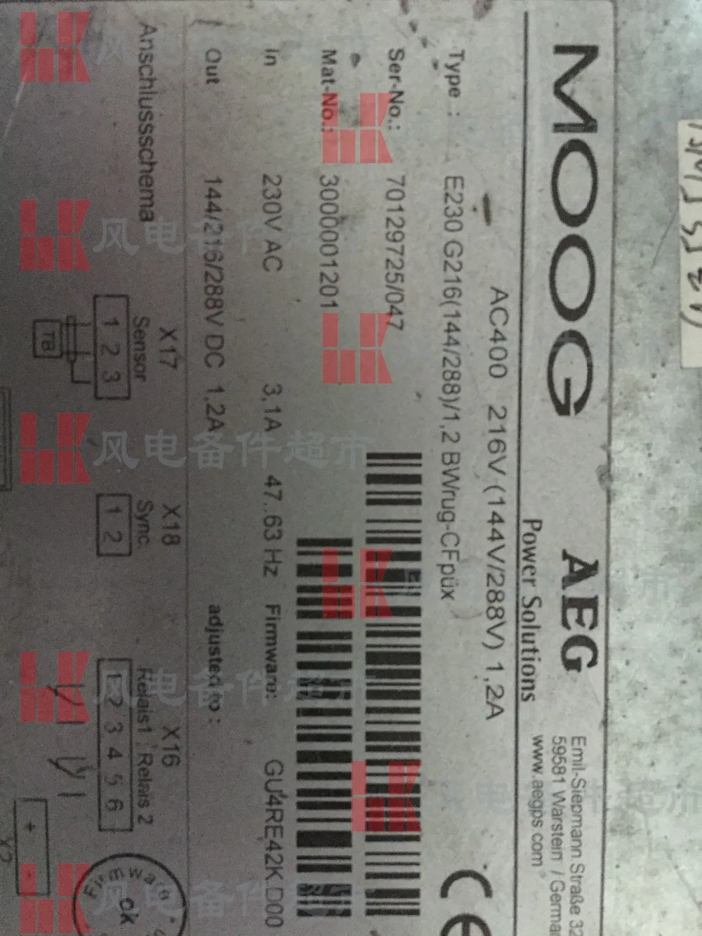 

MOOG E230 G216 used can normal working free DHL