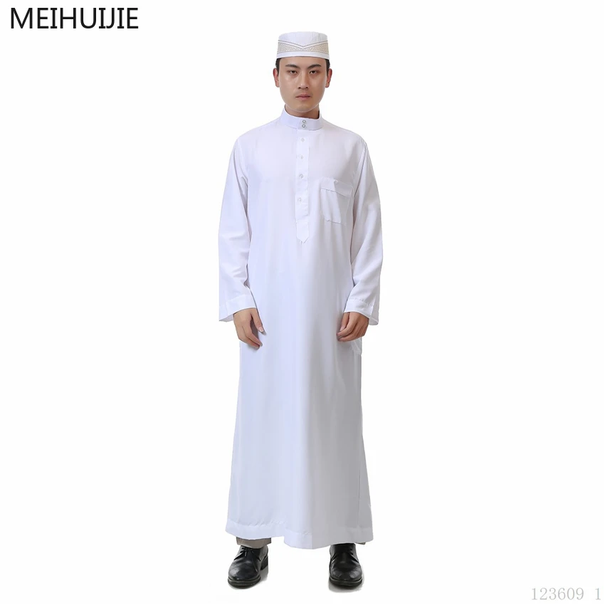 Мусульманская Мода для Мужская мусульманская одежда Саудовская Аравия дубайские халаты кафтан abaya Eid Al-Fitr jubba tobe арабский, мусульманский