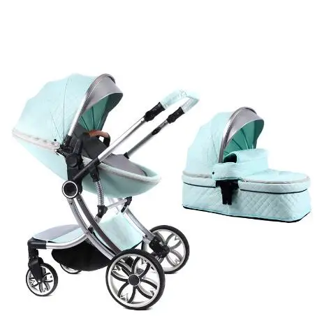 VOONDO 2-1 high view детская коляска, лежащая и складная, высокая и портативная на вид, двусторонний амортизатор для новорожденных 0-4 месяцев - Цвет: color3
