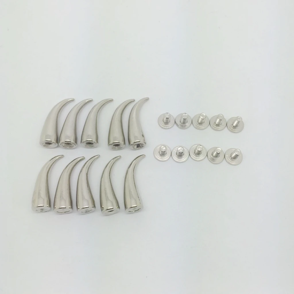 10Pcs/Sets Silver Cat Claw Studs Spikes Metal Screw Back Rivets Punk DIY Belt Bag Leathercraft Clothes Hat Shoes Decoration