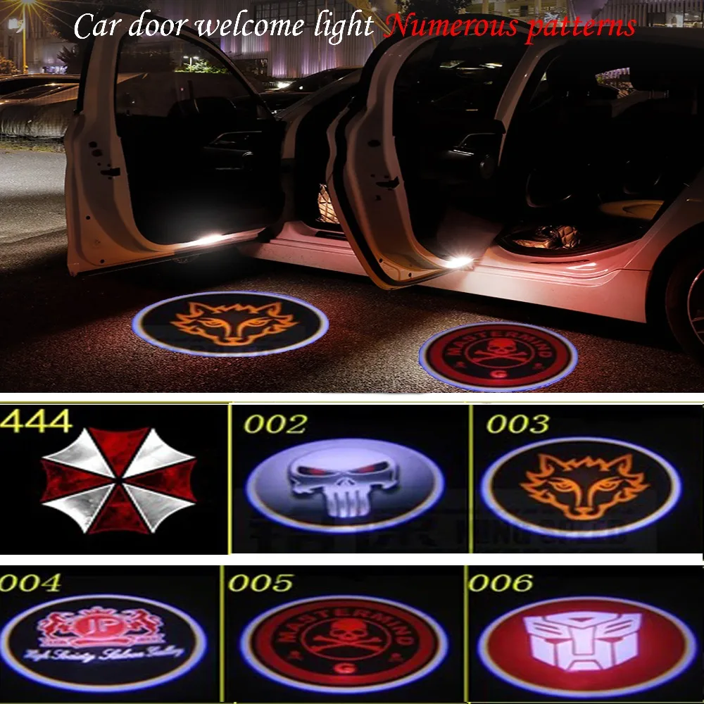 

Maxup 2pcs 12V led car interior car door lights for all types welcome lamp projector Ghost emblem for fiat 500x SAAB logo laser