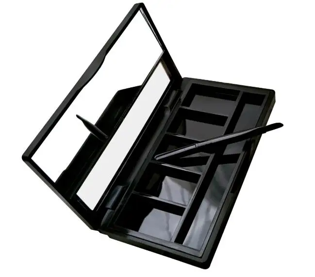 

1pcs Empty black 5 Grids Powder Compact Eyeshadow Case Lipstick Container DIY Blush Box with Brush