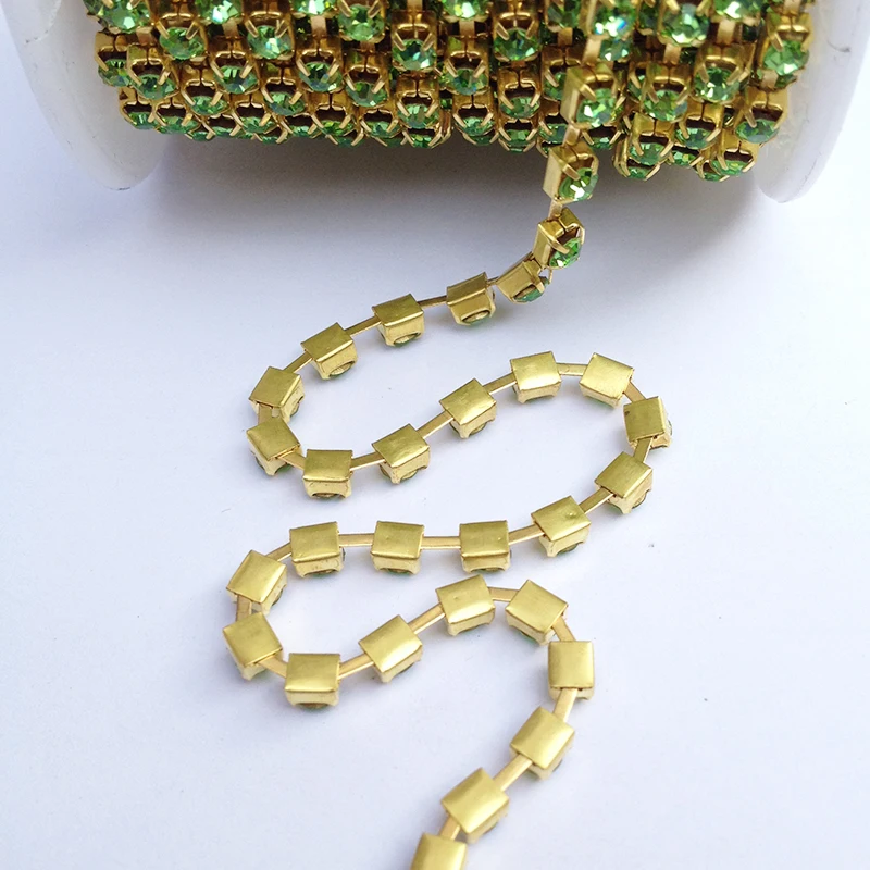 Цепочка со стразами 10 ярдов/рулон от SS6 до SS38|rhinestone chain|strass chainbase diy |