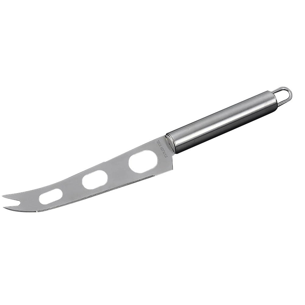 

Pizza Fruits Tools Round Handle Butter 3-hole Kitchen Cheese Knife Vegetables Fork Stainless Steel