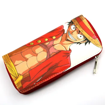 

Anime ONE PIECE colorful long style PU wallet printed with Monky D Luffy with zipper