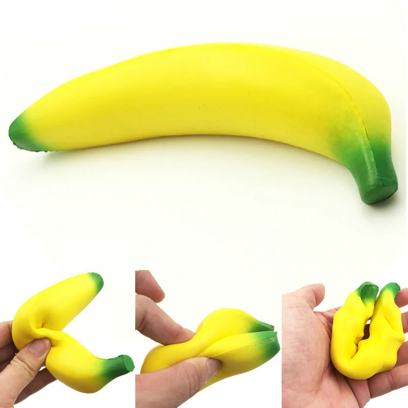 

2PCS Fruit Squeeze Toys Slow Rising Stress Relief Banana Squeeze Popular Funny Gags Toys