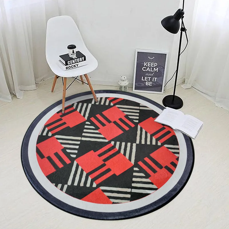 Скандинавский геометрический узор Круглый ковер для гостиной мягкий бархат детская спальня коврики и ковер компьютерный стул