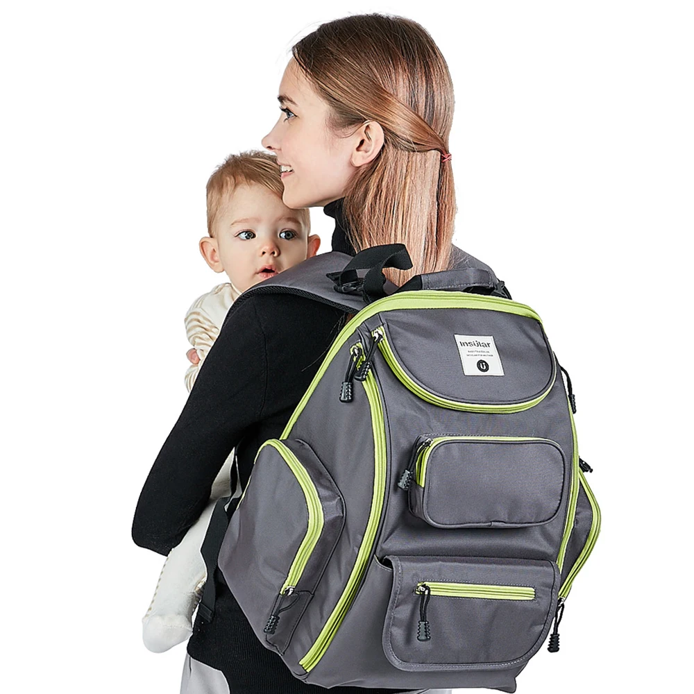 

2018 new fashion baby kid diaper bags backpack waterproof diaper bag messenger bags with zipper solid mummy bag large W100177