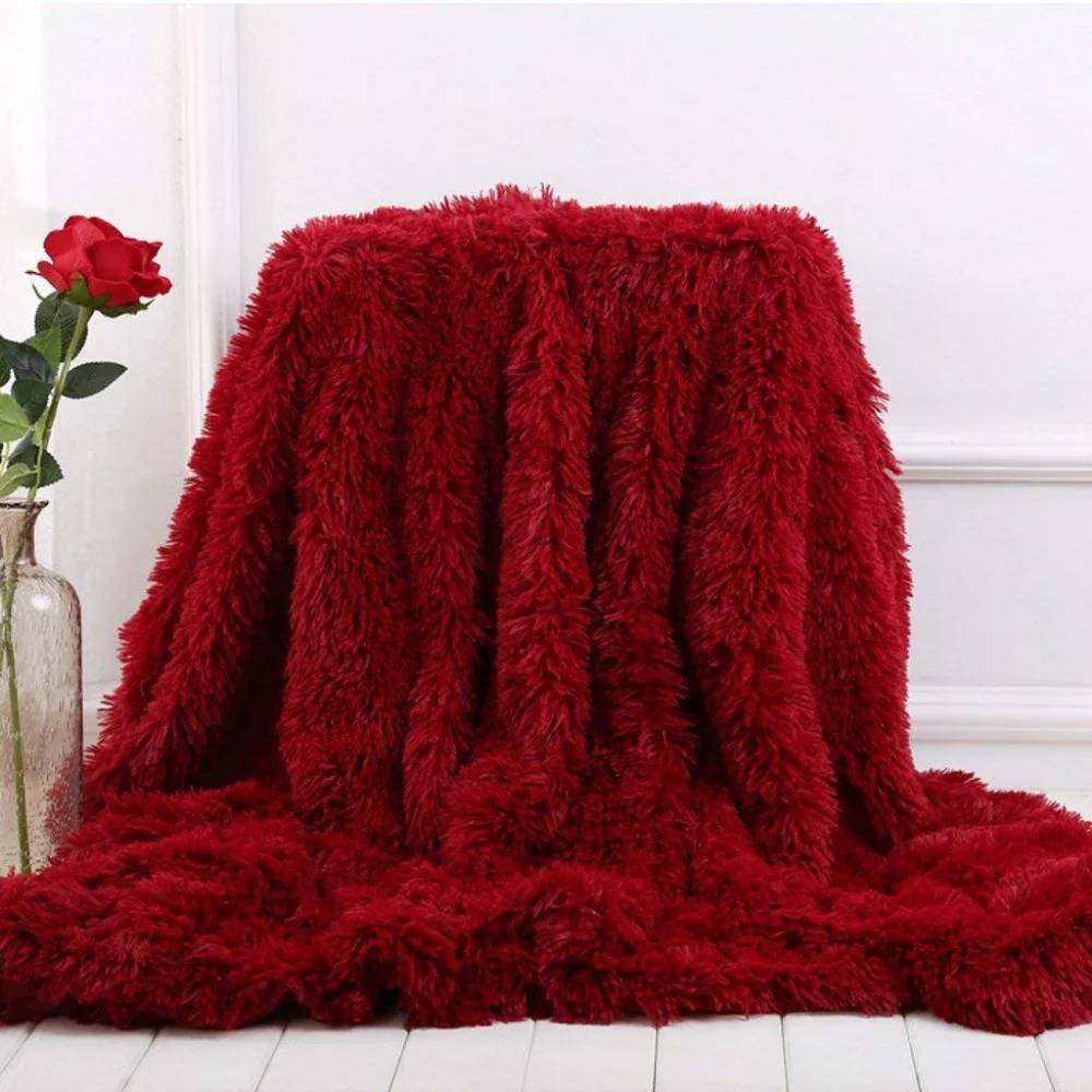 

Battilo Super Soft Long Shaggy Fuzzy Fur Faux Fur Warm Elegant Cozy With Fluffy Sherpa Throw Blanket