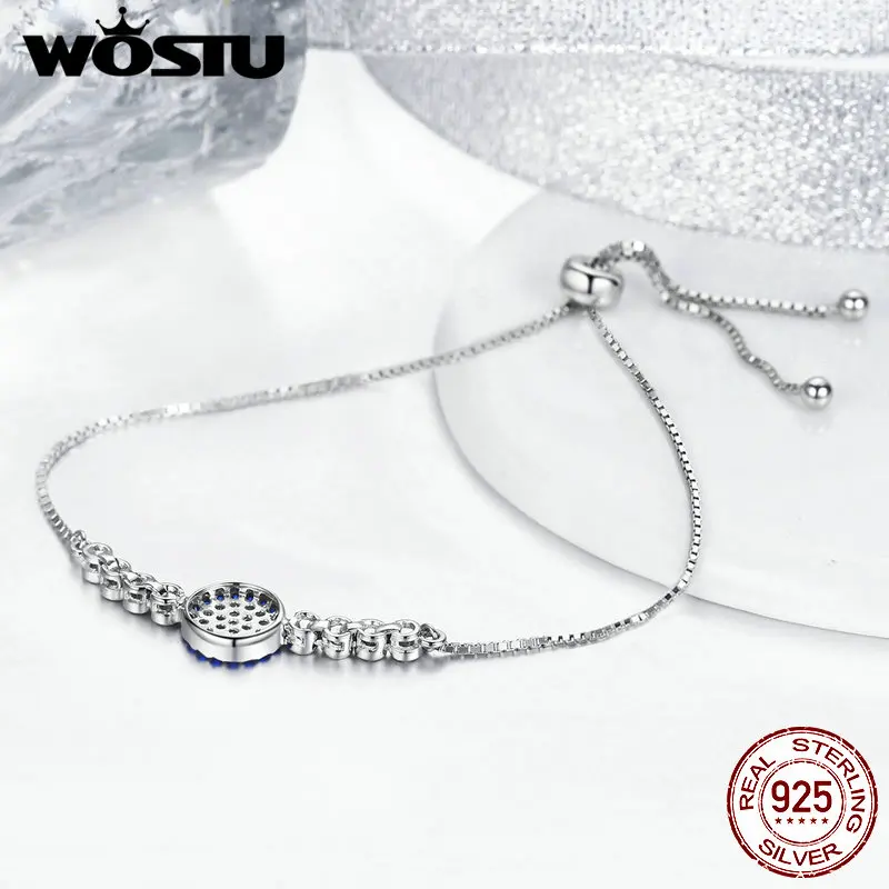 WOSTU Фирменная Новинка Настоящее 925 пробы Серебряный винтажный браслет на цепочке для женщин ювелирные украшения подарок CQB006