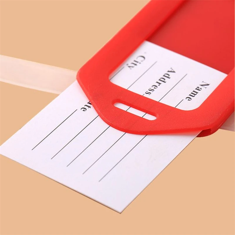 New Creative Travel Luggage Bag Tag Name Address ID Label Plastic Suitcase Baggage Tags Wear-resistant hot sale Easy To UseC022806