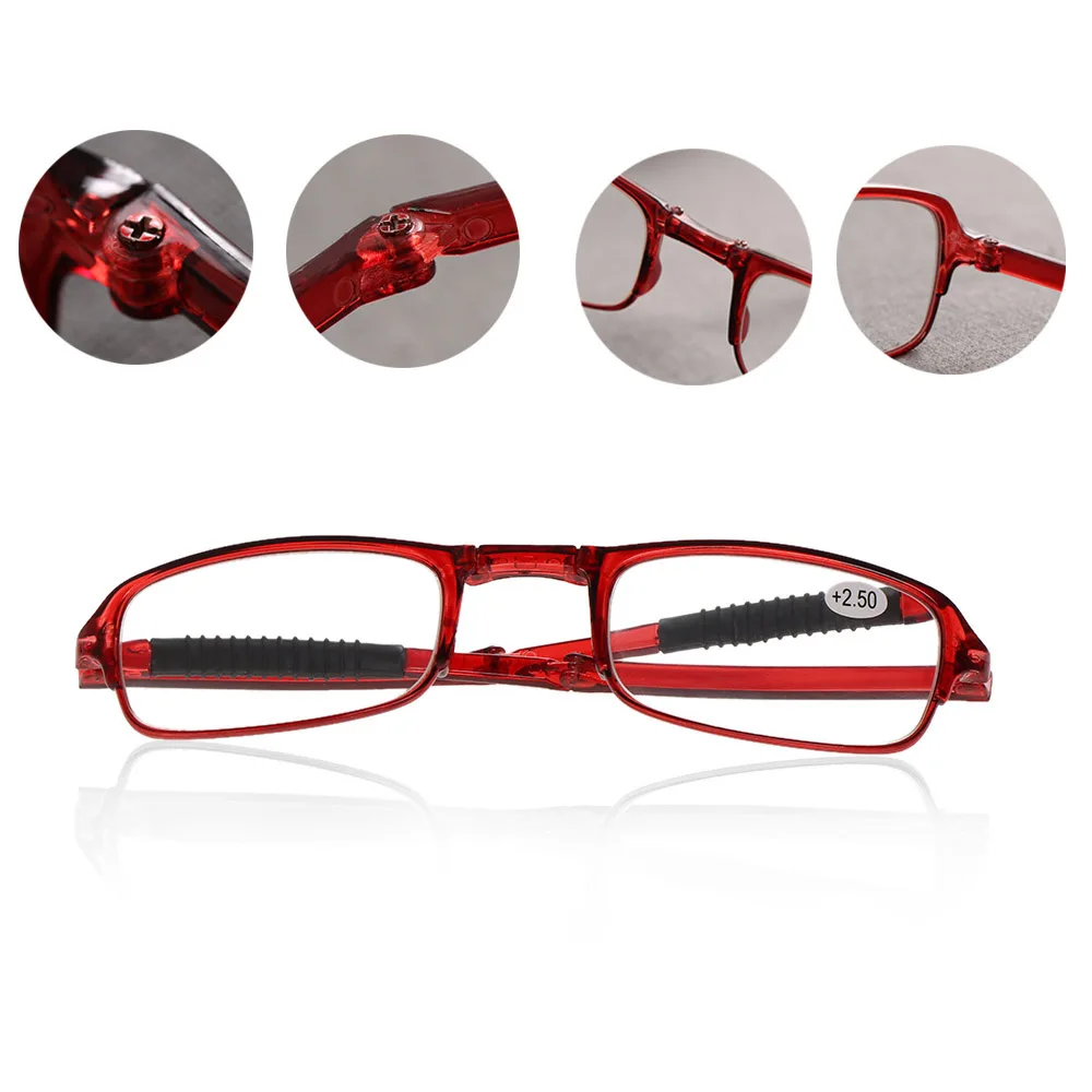Gafas de lectura plegables Unisex Okdeals con funda + 1,0 + 1,5 + 2,0 + 2,5 + 3,0 + 3,5 + + 4,0 lupa para mujer y hombre gafas