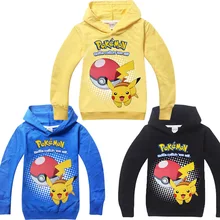 2016 Hot Pokemon Go Children’s Sweatshirt Autumn & Winter Children Clothes Cartoon Pikachu Teens Boys Hoodies