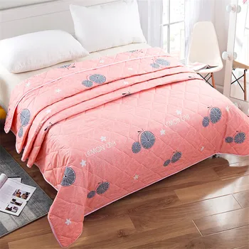 

FullLove 190*220cm 2018 New Summer Floral Printed Quilt Air Condition Blanket Twill Adults Bed Covers & Comforters Home Textile