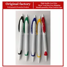 Белая пластиковая ручка для письма дешевая шариковая ручка рекламная