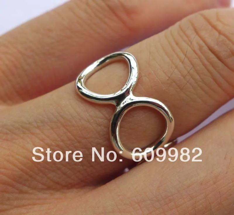 

Wellmade Solid 925Sterling Silver Circles Ring