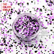 Hfmp2515-215 смесь цветов растворителям шестиугольник Форма блеск Блёстки для ногтей DIY украшения и праздничные украшения