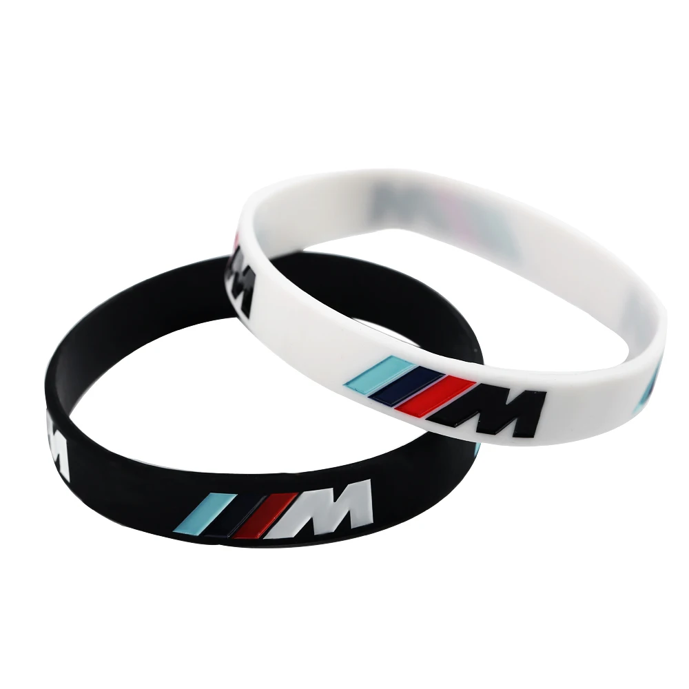 Sport Jewelry Engrave Hologram M Power Bracelets Sport Black White Silicone Wristband Bangles