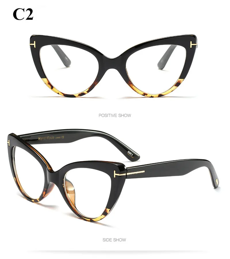 Роскошные негабаритные оправа для очков в стиле кошачьи глаза женские новые модные корейские стильные очки женские прозрачные очки oculos de sol feminino