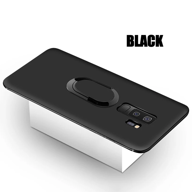 Магнитная подставка чехол для телефона s для samsung Galaxy S10 S9 S8 Plus Note 9 8 M10 iPhone XS Max XR X 8 7 6 6S Plus чехол-подставка - Цвет: Black
