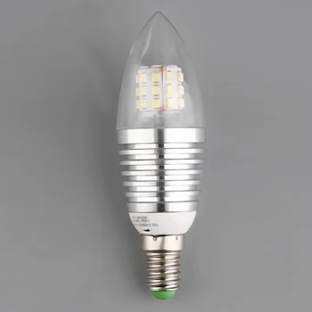 

New E14 Aluminum Tip LED Bulb Light Lamp for Crystal Chandelier Lights Cool Warm White Silver LZD-JJ07-2