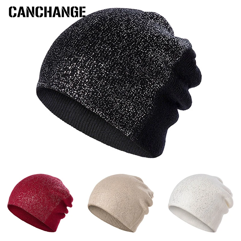 

CANCHANGE 2018 Women Winter Knitting Wool Warm Hat Daily Slouchy Hats Beanie Skull Cap