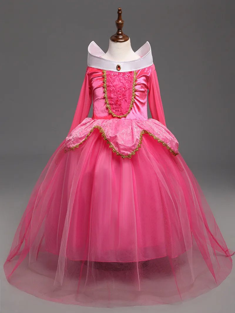Платья принцессы Авроры; новые весенние платья Спящей красавицы для маленьких девочек; вечерние платья для костюмированной вечеринки; одежда для детей; костюм