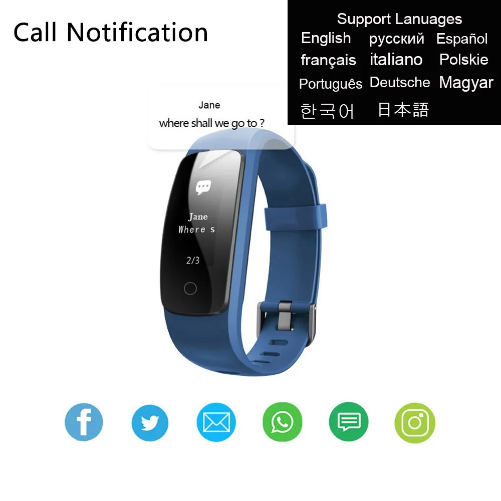 Makibes ID107 плюс HR Смарт Bluetooth 4.0 ответ на вызов смарт браслет сердечного ритма сна