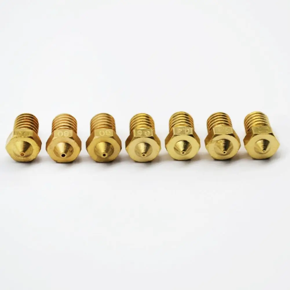 

BLEL Hot for E3D Nozzle,7PCS M6 3D Printer 0.2mm 0.3mm 0.4mm 0.5mm 0.6mm 0.8mm 1mm Extruder Brass Nozzle Print Head for E3D Ma