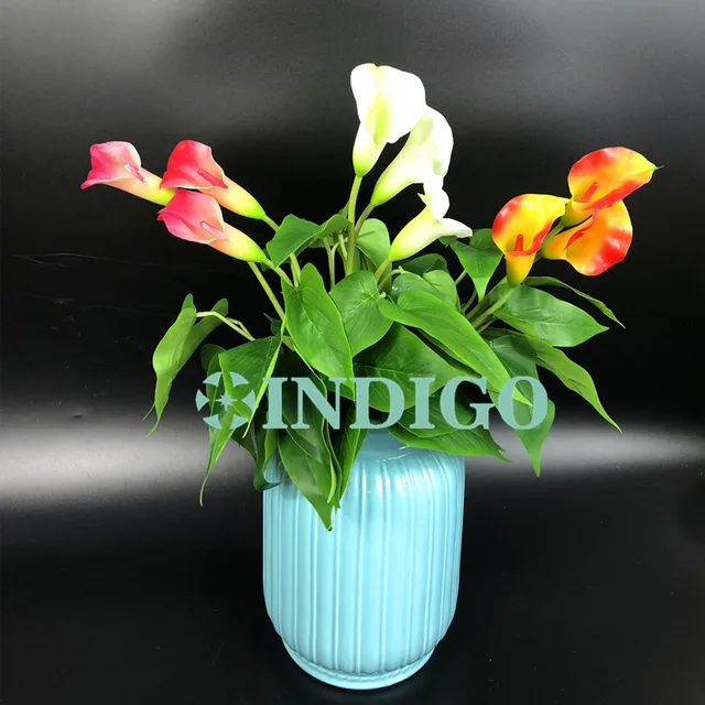 Indigo Sunset Calla Bouquet With Leave Root Real Touch Indigo Sunset Calla Bouquet With Leave Root Real Touch Wedding Outdoor Waterproof