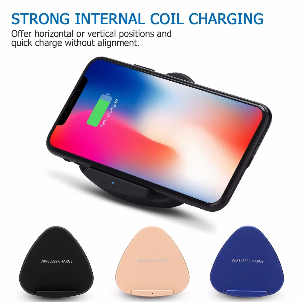 USB Fast Wireless Charger Standered holder Cobblestone for iPhone 8 10X Samsung Galaxy S7 S8 galaxy