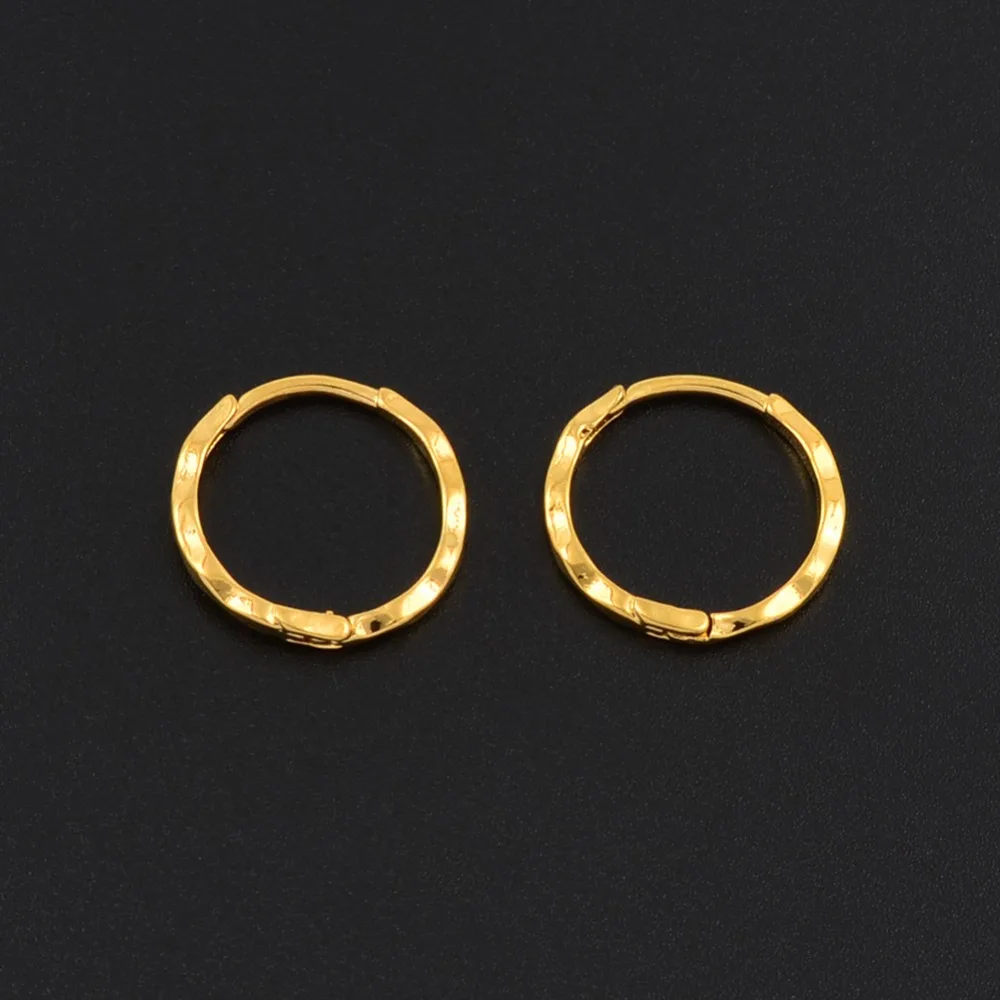 Anniyo 12pairs/Diameter 1.5CM Marshall Spring Ring Earrings Gold Color for Women Girls Kiribati Jewelry Micronesia  #163306 5
