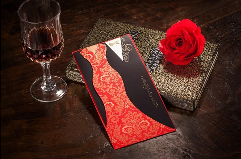 Креативное платье жениха и невесты пригласительная открытка для свадебной