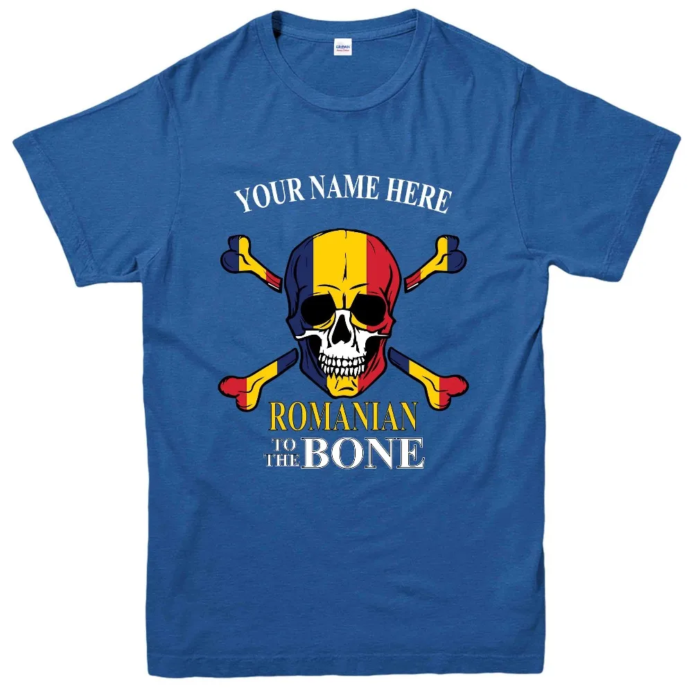 

Personalised Romanian To The Bone T-Shirt, Romania Flag Skull Design Tee Top 2019 Designs Mens T Shirt Summer