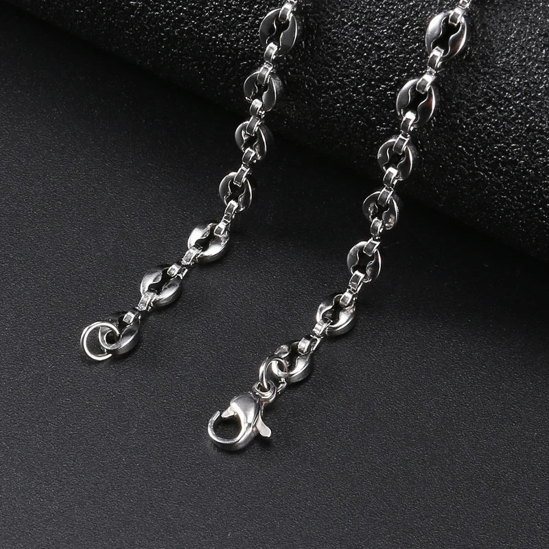US7 цепочка для кофейных зерен 11 мм ожерелье из нержавеющей стали для мужчин и женщин цепочка для звено веревки модное ожерелье s хип-хоп ювелирные изделия
