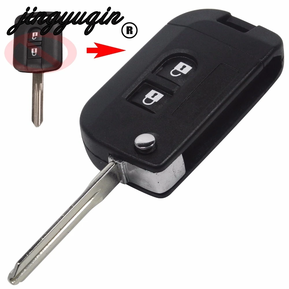 

jingyuqin modified Flip Folding Remote Car Key Shell Car Case Fob Cover Styling For Qashqai Nissan Micra Navara Almera Note