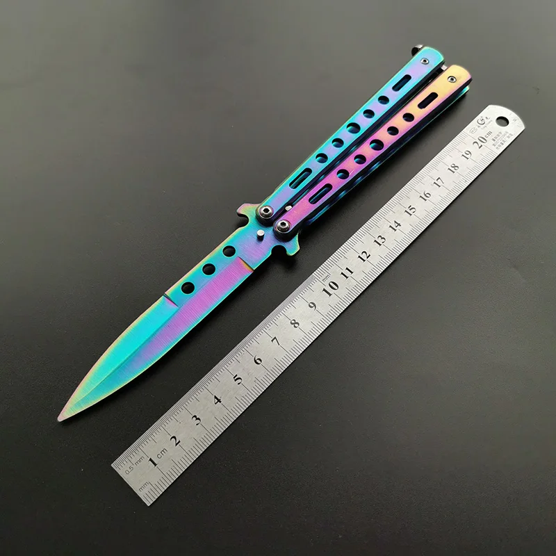 Новый складной нож бабочка тренировочный не острый для косплея Karambit Бесплатные