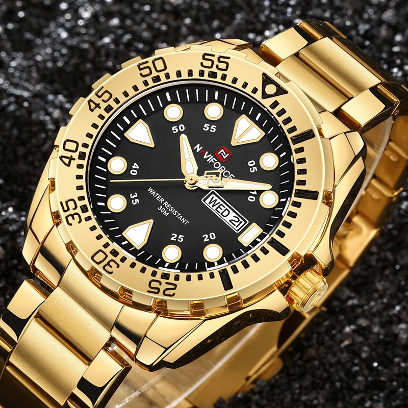 

NAVIFORCE Luxury Brand Men Sport Watches Mens Quartz Analog Clock Man Military Waterproof Full Steel Watch Men relogio masculino