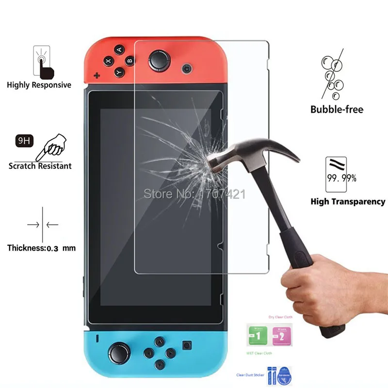 5 Sets for Nintend Switch 9H 2.5D Premium Tempered Glass Screen Protector Film Protective Game Accessories (2)